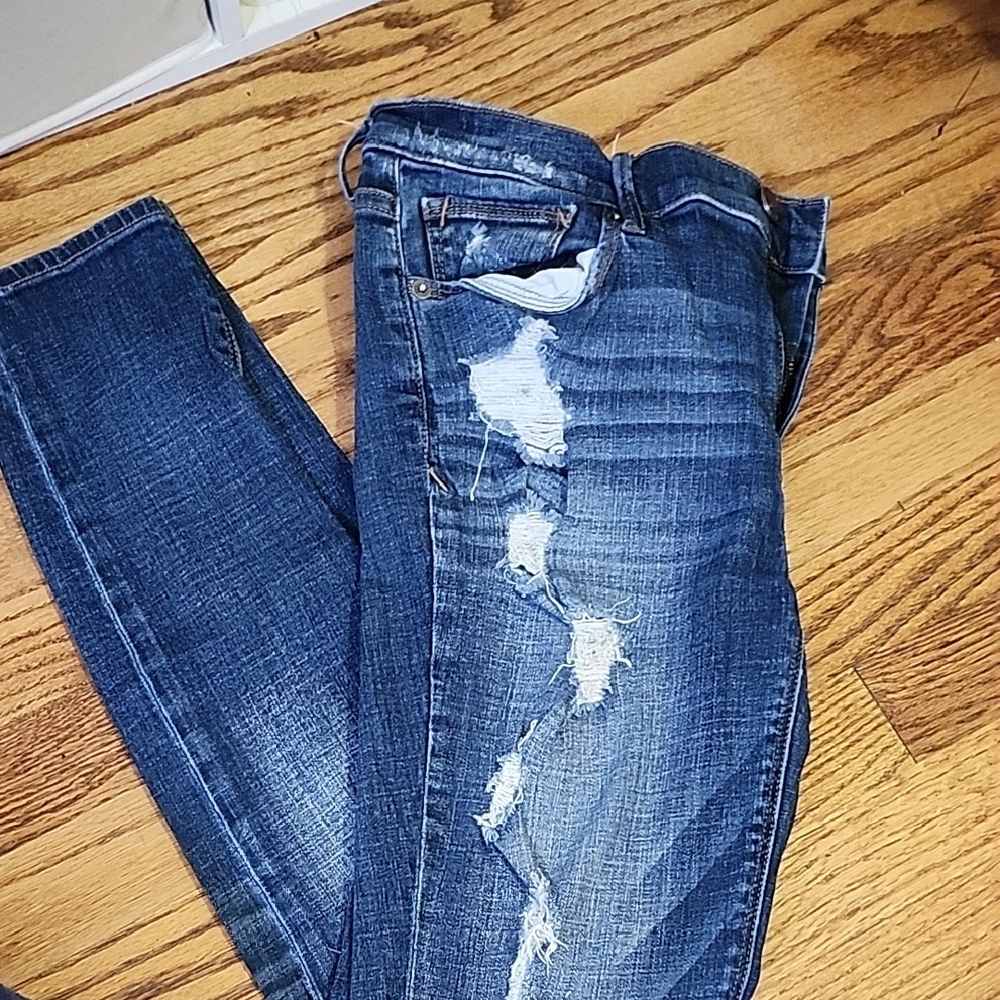 Express Distressed Blue Jeans